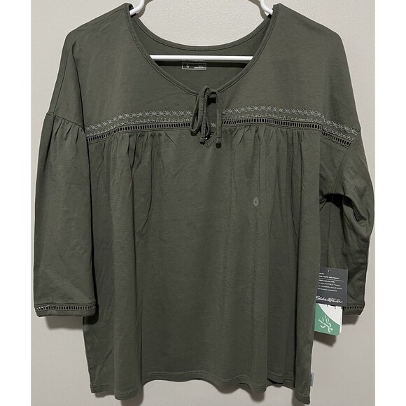 Eddie Bauer Tops - Eddie Bauer olive green women's blouse Size L
